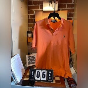 Mens Ralph Lauren Polo Orange Classic Fit Mens Shirt Size L EUC